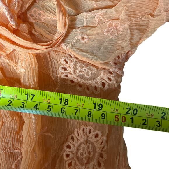 Anthropologie Floreat Eyelet  Orange Off Shoulder Ruffle Blouse Women's Size XS - Picture 5 of 6